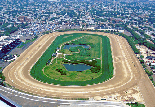 aerial view of the aqueduct racetrack