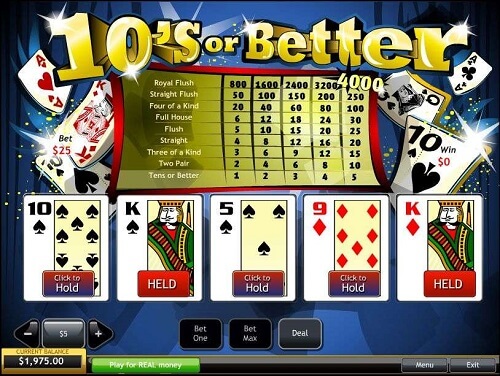 tens or better video poker 