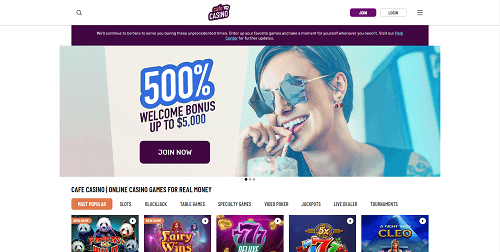 cafe casino online review