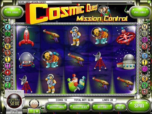 cosmic quest mission control slot game