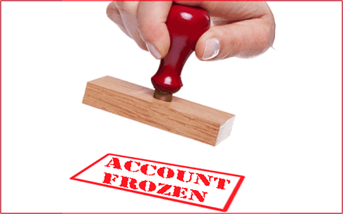 Bank freeze your account for Gambling 